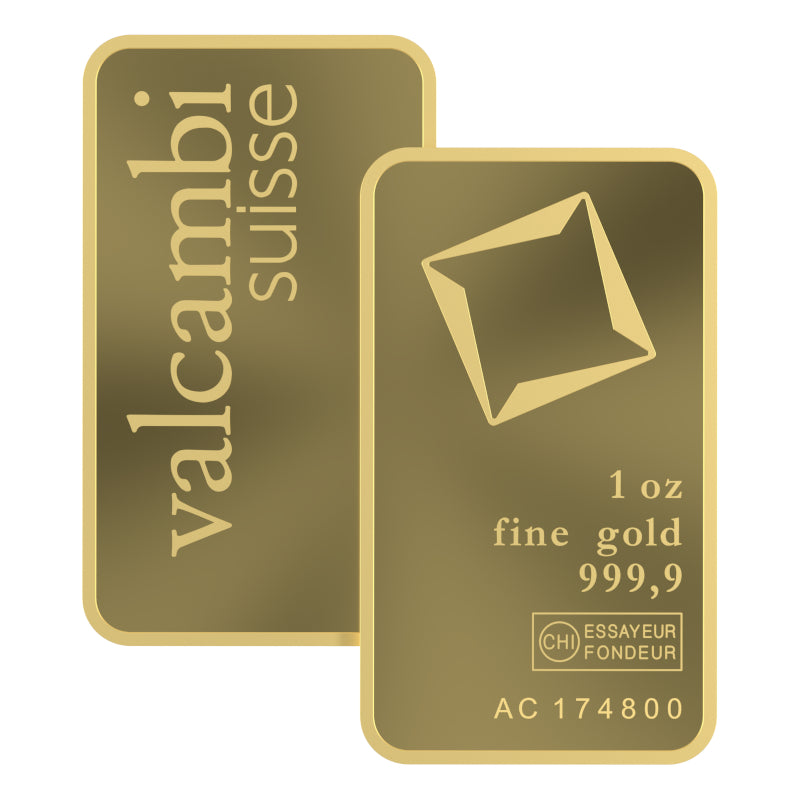 1 oz Gold Valcambi Bar New in Assay