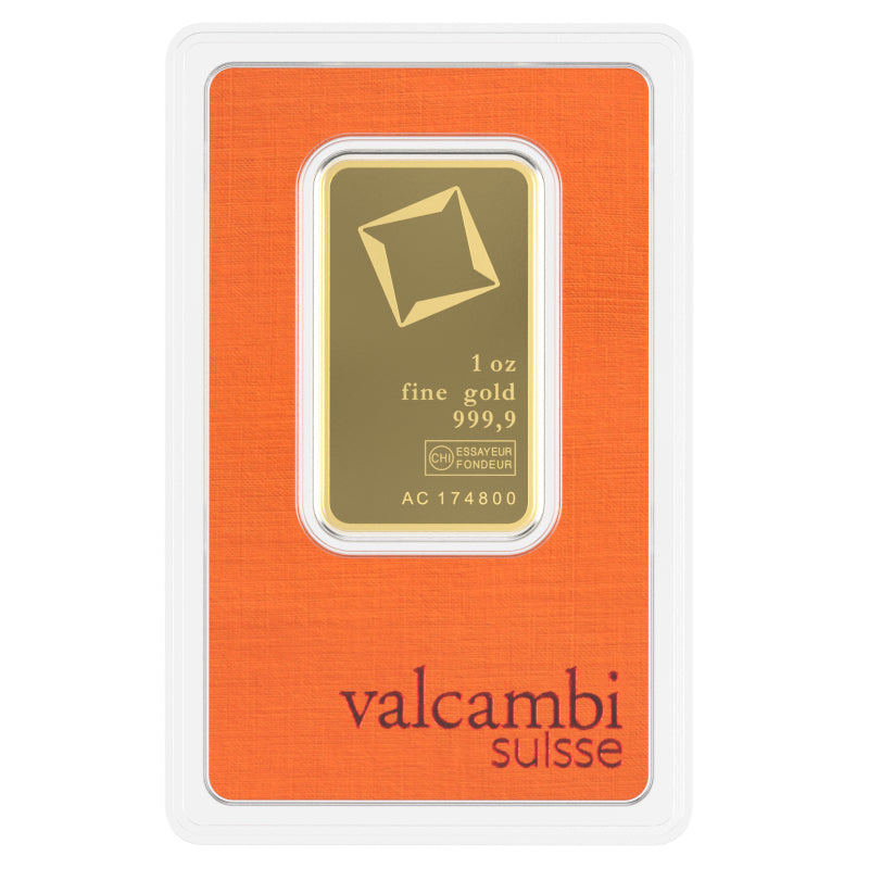 1 oz Gold Valcambi Bar New in Assay