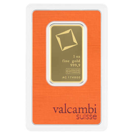 1 oz Gold Valcambi Bar New in Assay