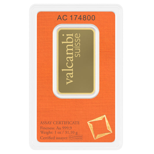 1 oz Gold Valcambi Bar New in Assay